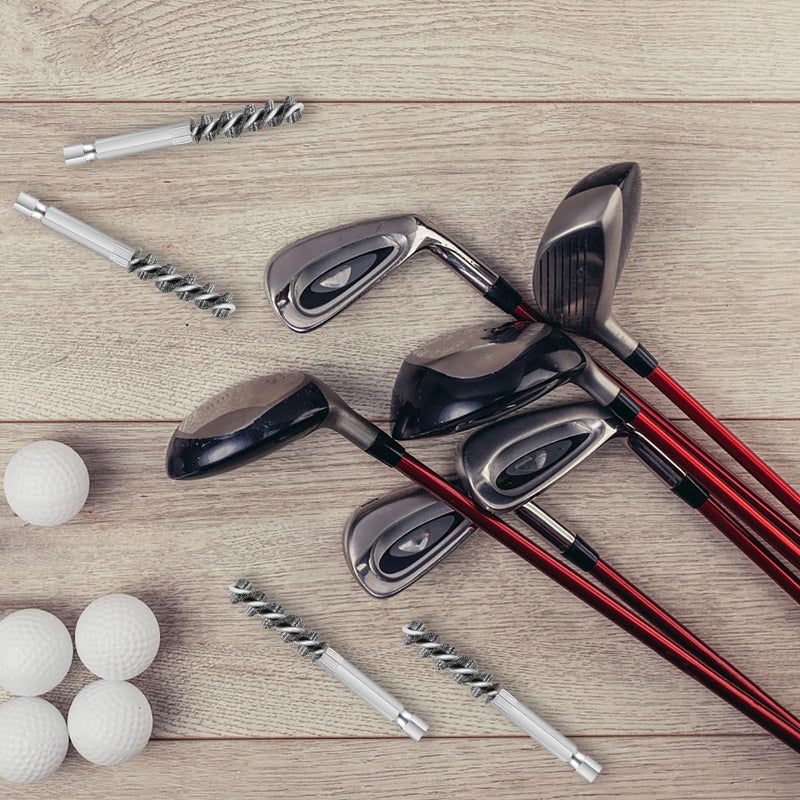 CKANDAY 4 Pcs Golf Clubs Head Hosel Brush, Golf Club Brush, Golf Stainless Steel Hosel Wire Brush Electric Drill Cleaning Wire Brush Tool, Hex Shank Handle Electric Drill Wire Brush for Wood and Iron, Sliver - Image 5